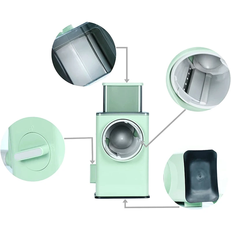 Upgraded Hand Crank Potato Slicer Cutter Rotary Cheese Graters Chopper Shredders Kitchen Tool with 3 Drum Blades for Vegetables