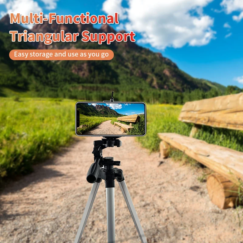 MONFONK  Lightweight Camera Tripod 55inch Phone Tripod Stand for Smartphone