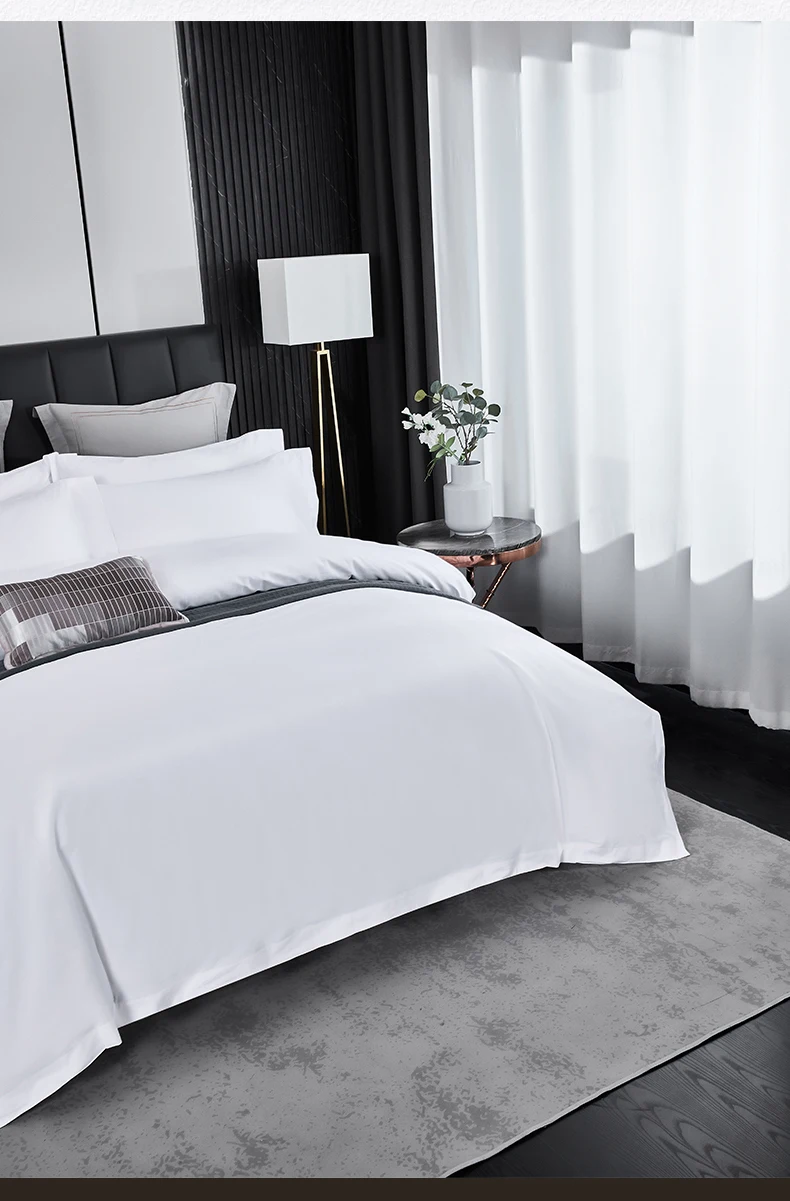 2023 Luxury Bed Sheets Hotel Linen 40s&60s Long Staple Cotton Sateen