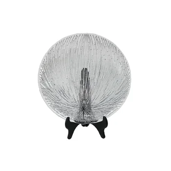 Elegant 13 Inch Clear Glass Charger Wholesale Ceramic Dish Set Wedding Home Dinner Desert Elegant Transparent Home Dinner Set