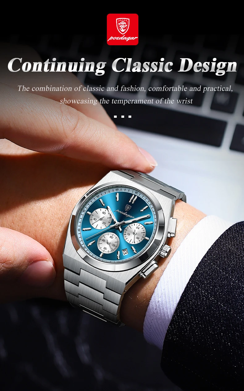 POEDAGAR 970 Luxury Quartz Man's Watch description image 6