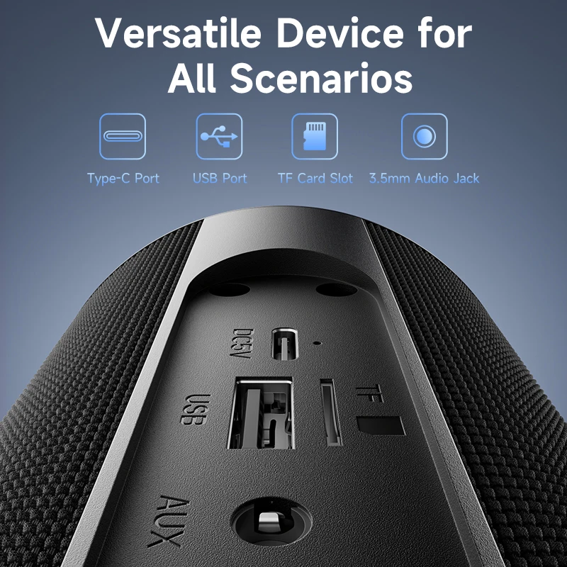 Mini Speaker Bluetooth 20 Watt with FM Radio Rechargeable Waterproof RGB Light 360 Surround Speakers for Home TV Car