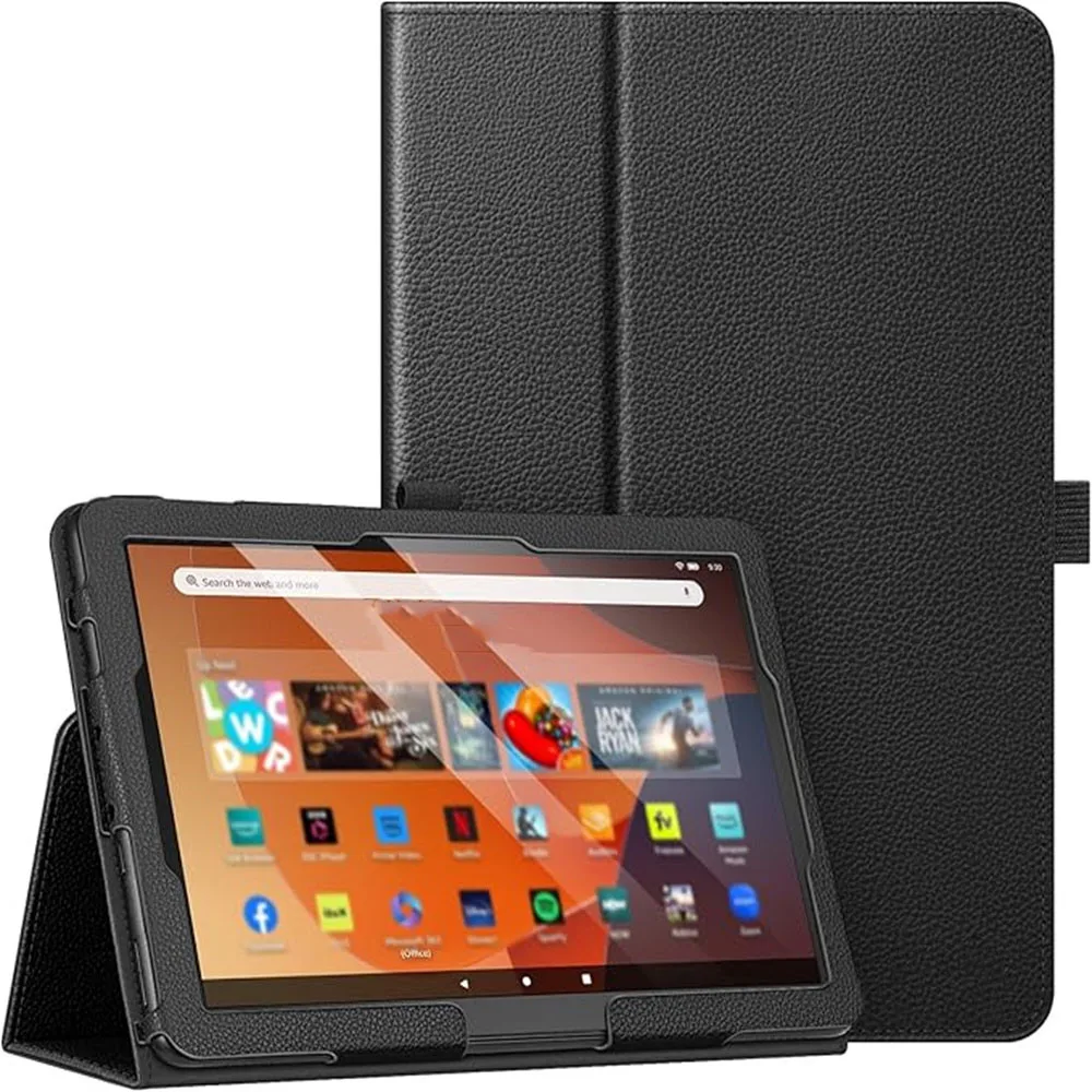 Étui tablette ultra-fin avec support de personnalisation Laudtec pour Fire HD 10 et 10 Plus avec fonction veille/réveil automatique