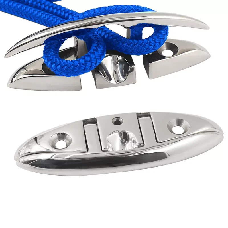 Shenghui Sailboat Cleats Aisi316 Folding Marine Folding Flip up Cleat  Boat Cleat Stainless Steel Mirror Polished Marine Cleat