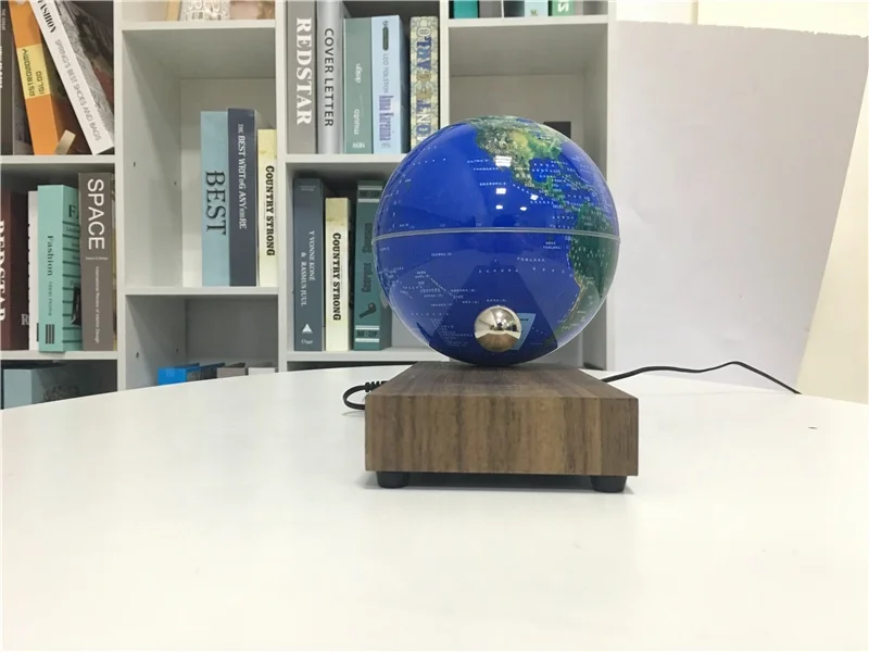 Hot Sale Electronic LED Wireless Switch Wooden Base for 6 inch World Map Globe Magnetic Levitation Floating Ball for Gift
