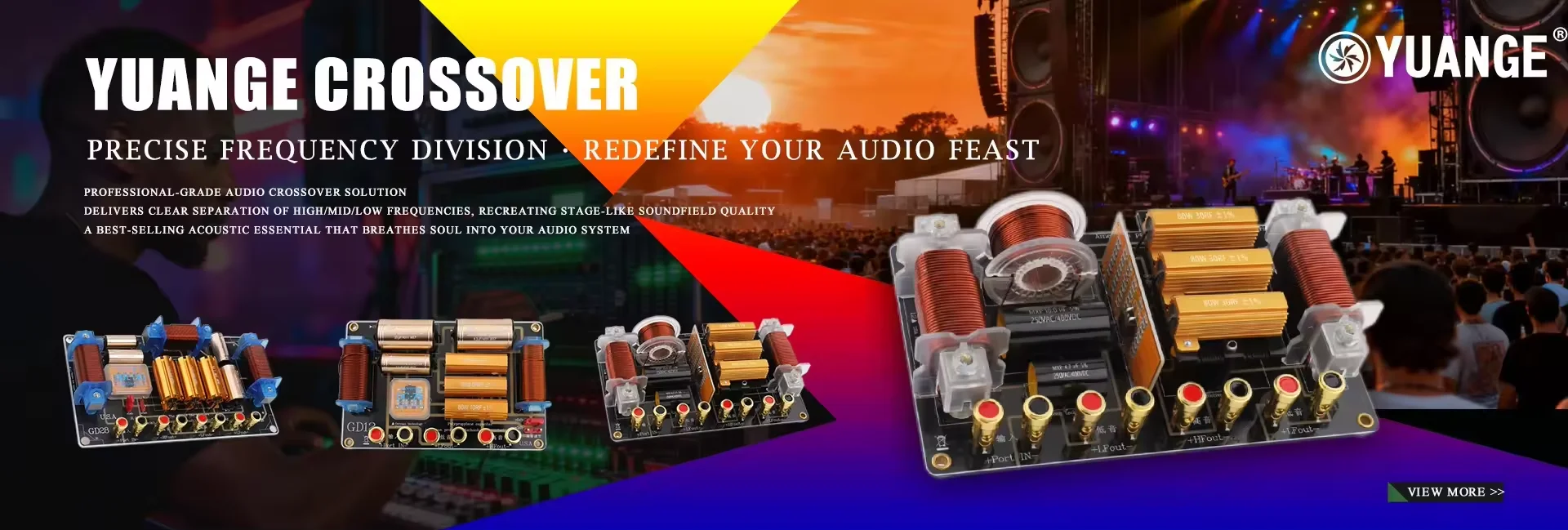 XN9925 Speaker Crossover 3 Way High/Low 1400 Watts Frequency