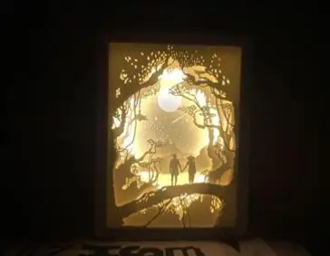New Magic 3D Frame Light Hollow Engraving Paper Photo Frame Night Light Table Lamp 3d Light Shadow Paper Carving Lamp