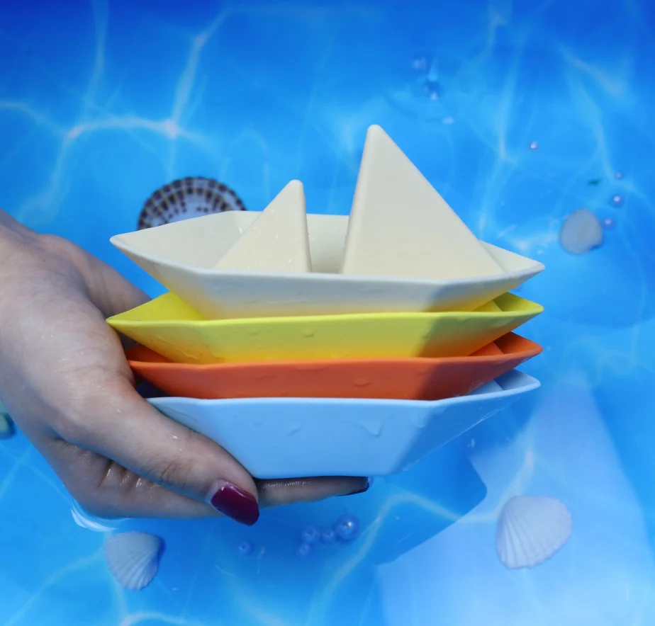 Silicone Factory Baby Kids Bathtub Bath Toys Little Boat Water Play New