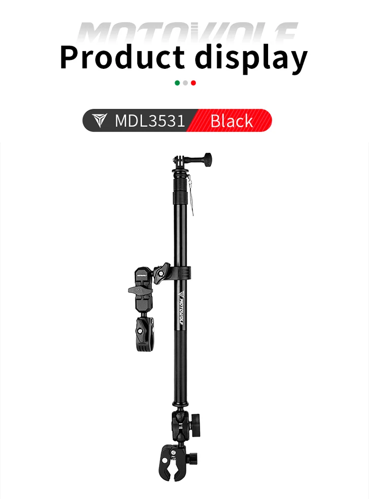 MOTOWOLF Motorcycle Multifunctional Adjustable Aluminum Alloy Camera Holder for Motorcycle