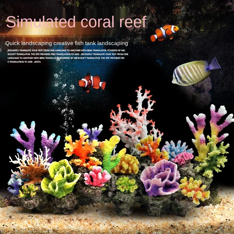 Aquarium Coral Landscaping Ornaments Fish Tank Vintage Resin Small Castle Rockery Ornaments Antique Crafts Decoration