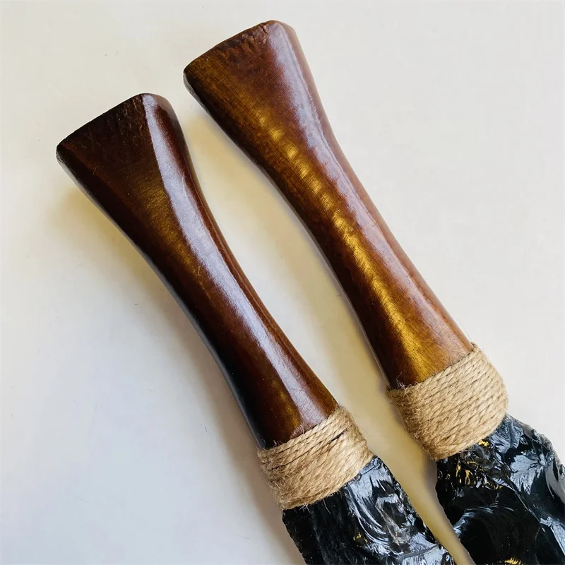 卸売 新品 人気 天然クォーツ宝石 クリスタル彫刻刀 黒曜石ダガー