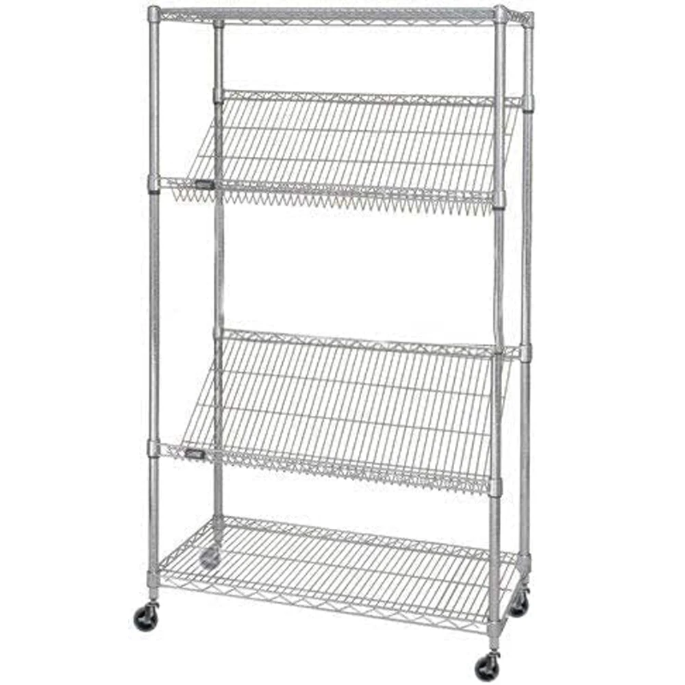 4tier Stationary Wire Shelving Unit Slanted Wire Shelf Starter