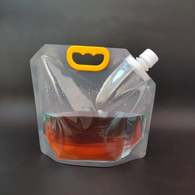 100 500 1500 2500 5000ml Detergent Liquid Packaging Biodegradable Drink Spouted Stand Up Pouch Bag For Juice Filling With Nozzle