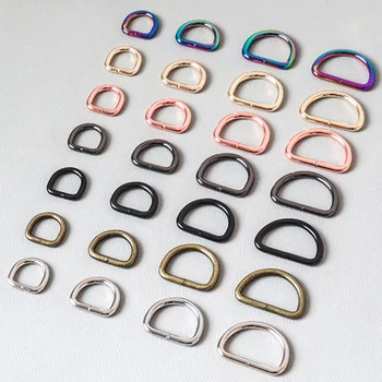 Wholesale High Quality Bag Hardware Metal D Ring Custom Rainbow Color Buckle Snap Hook D Ring For Handbag Accessory
