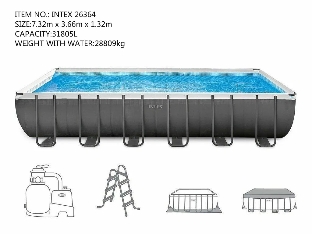 Intex 26364 24FT ULTRA RECTANGULAR Pools Swimming Outdoor Swimming Pool Ground