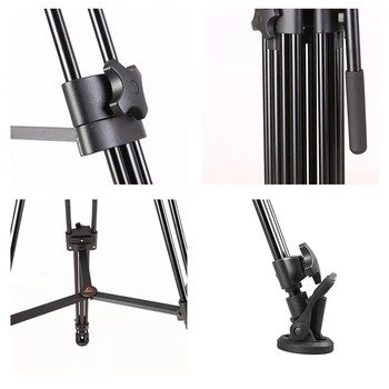 E-IMAGE-EI-7060-AA Hot Sale 1490mm Professional Aluminum Camera Video Tripod Heavy Duty Tripod with Carrying Bag detail image