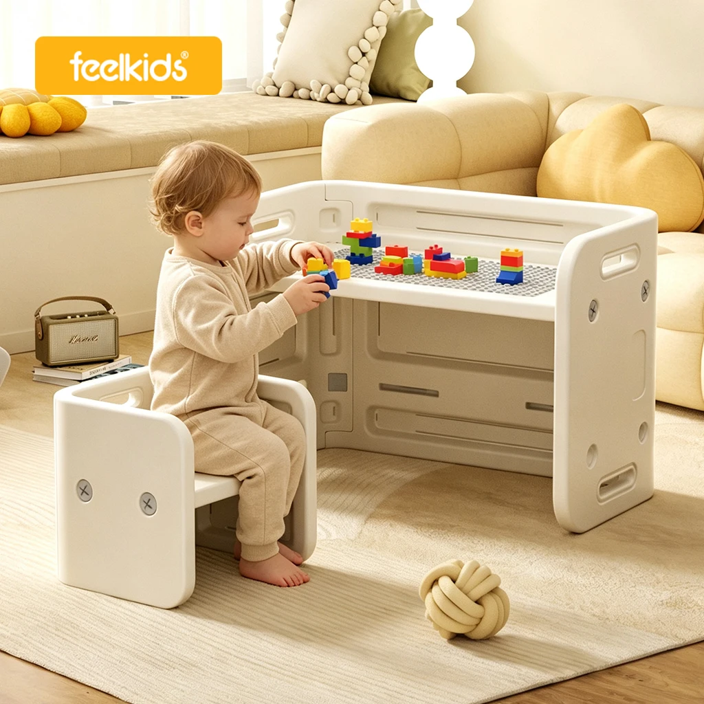 Wholesale Modern Plastic Kids Study Desk and Chair Set for Living Room Baby Dining Play Table OEM ODM Factory Price