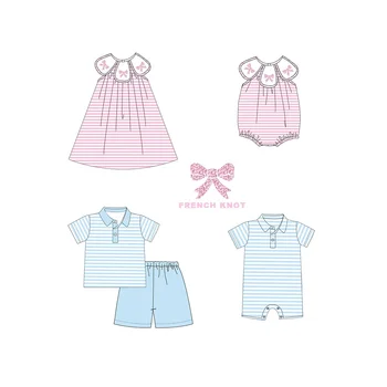 Puresun Custom Designs Scalloped Collar Kids Clothing Pink Small Stripe ...