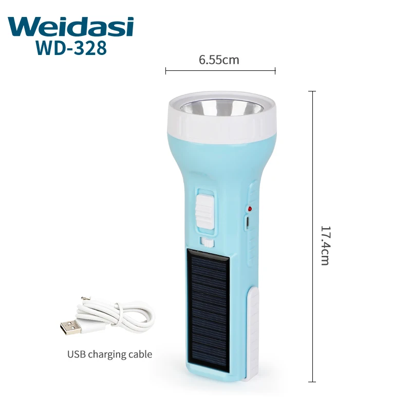 Popular High Quality Led Camping Led Torch Light Flashlight for Family Use Powered by Dry Battery or Lead Acid Battery or Solar