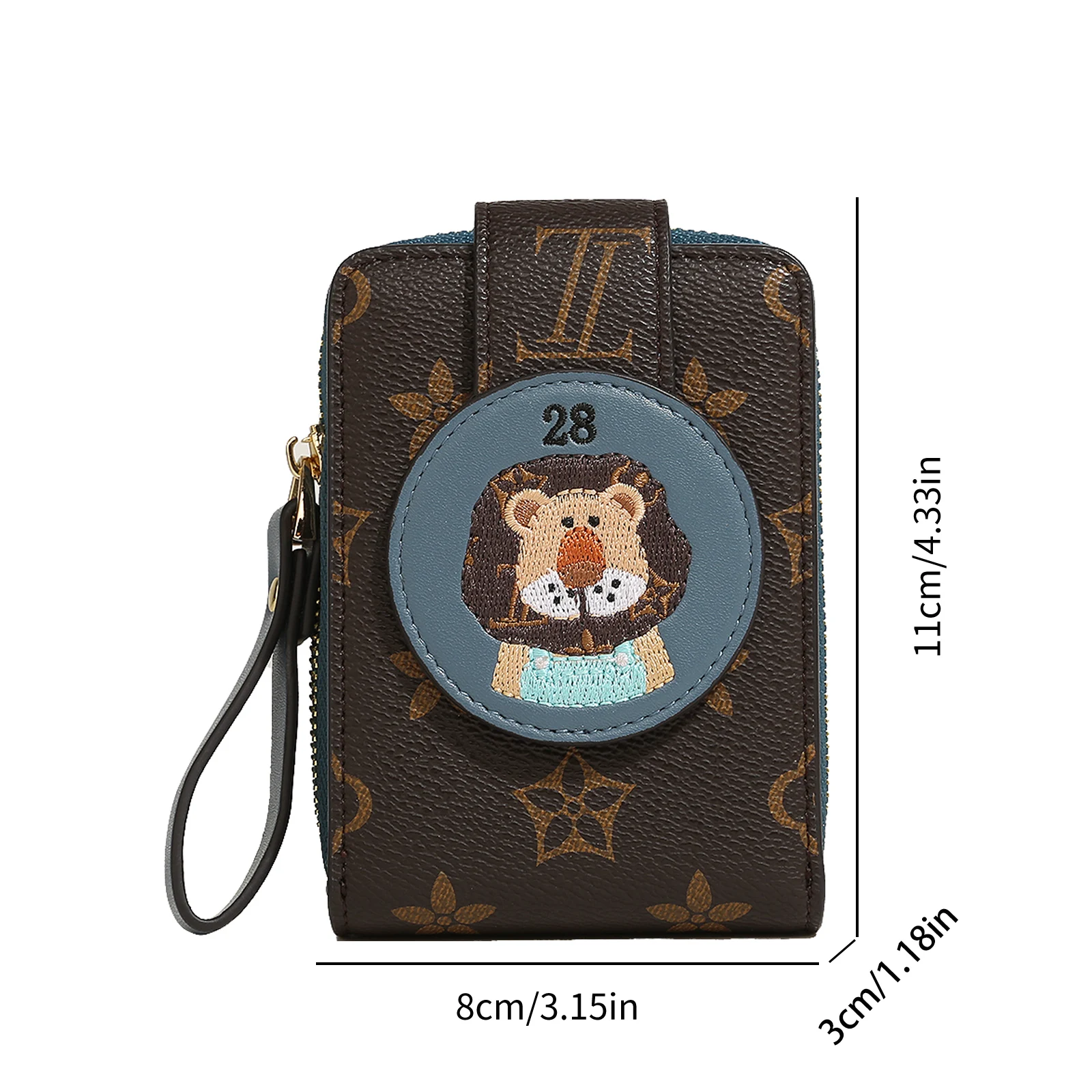 Toutou Cute Cartoon Lion Decor Wallet - Stylish Mini Card Holder & Coin ...
