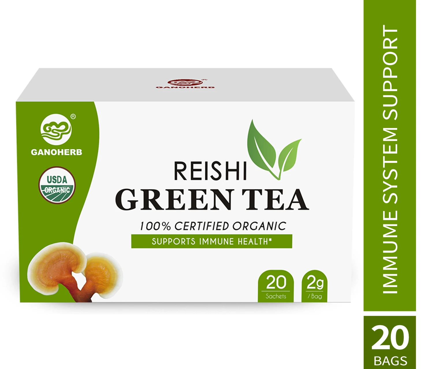 reishi green tea with ganoderma and l carnitine GANOHERB Reishi Mushroom Green Tea with Ganoderma Lucidum and Cordyceps  Extract Premium Herbal Blend OEM Bulk Supply