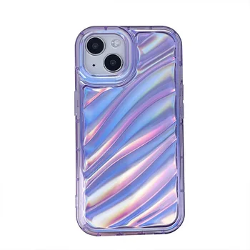 Luxury phone case for IPhone 11 12 13 14 15 16 promax with colorful laser design and TPU Phone case cover