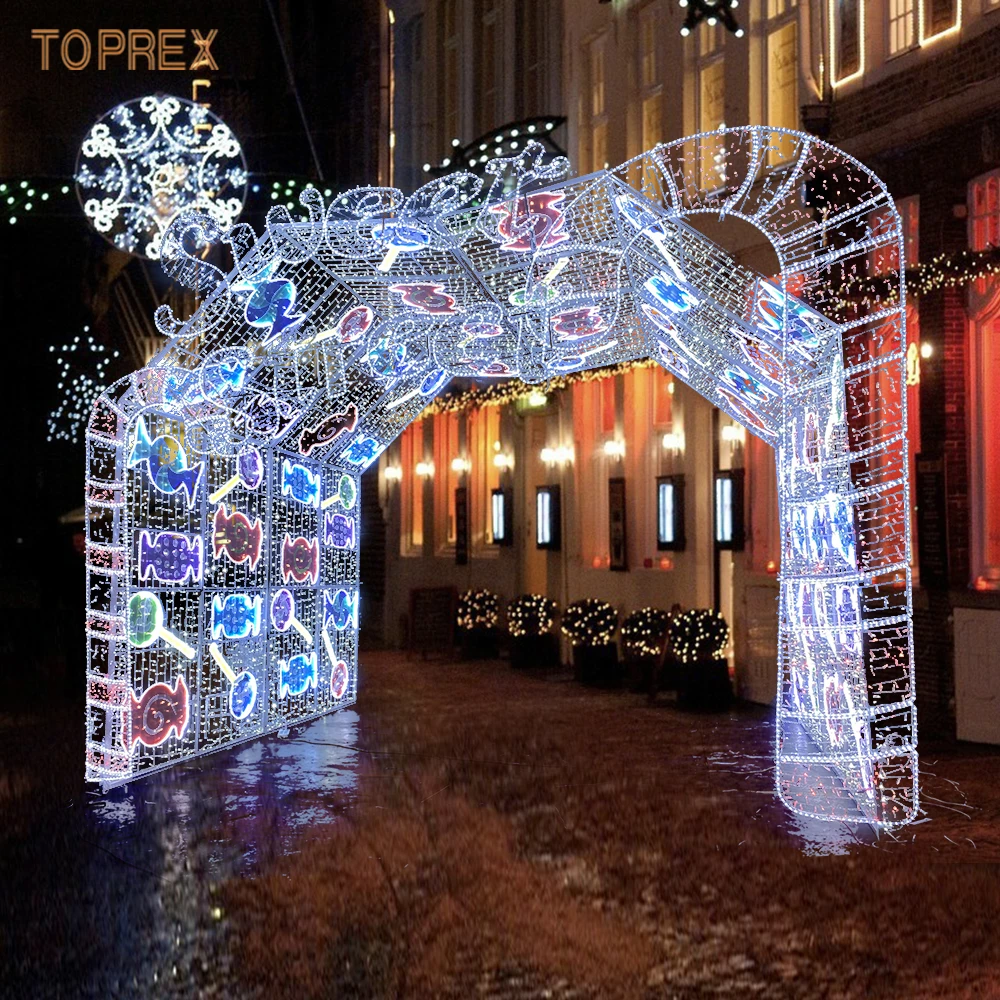TOPREX  Large 3D Outdoor LED Mickey Mouse Christmas Lights IP65 Waterproof Rust-Proof Arch Motif for Event Decoration