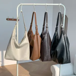 Wholesale Soft PU Leather Fashion Sling Bags for Women Girls Shoulder Bag  Tote Bag with Zipper Simple Ladies Fashion Handbags