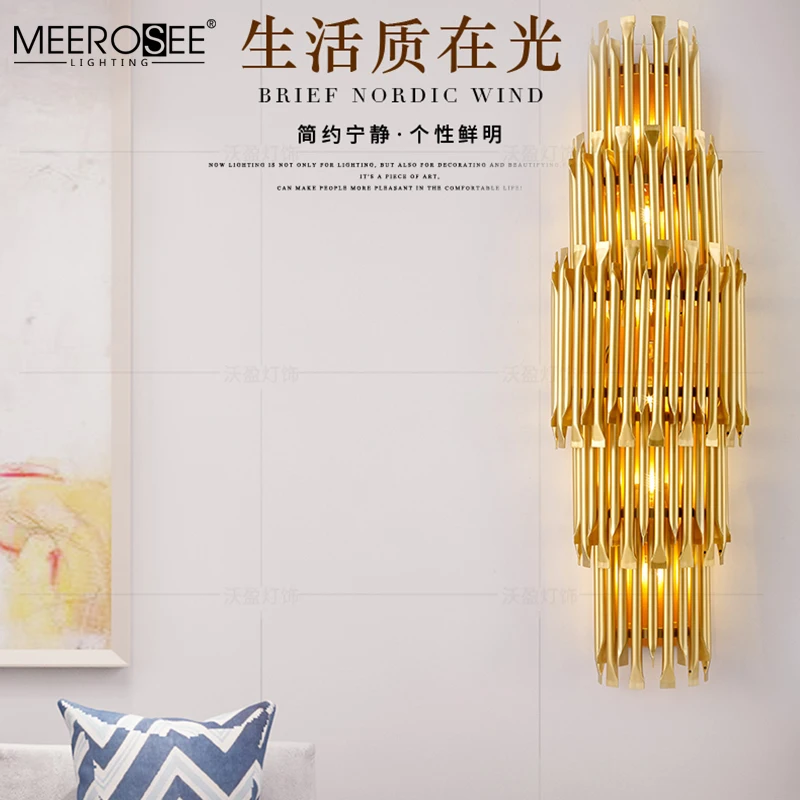 MEEROSEE Post-modern Wall Light Luxury Creative Corridor Hotel Lobby G9 Wall Lighting MD86738