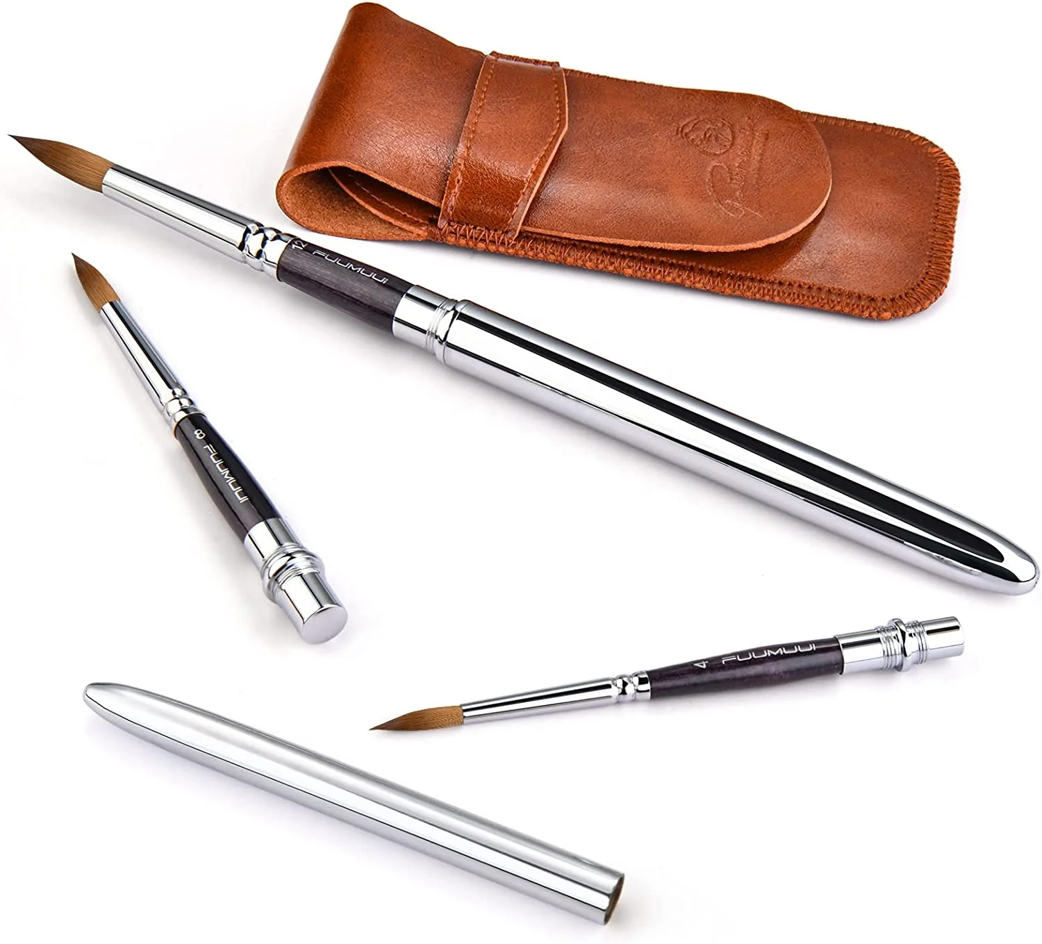 3 шт. колонковая оптовая продажа акварельные кисти с круглым заостренным кончиком искусство карман защитный чехол Набор