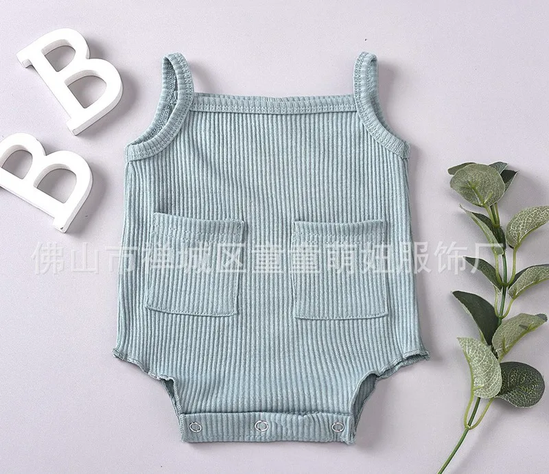 Вязаный комбинезон для маленьких мальчиков и девочек; Мягкий комбинезон для новорожденных; Комбинезон без рукавов; Летний детский комбинезон