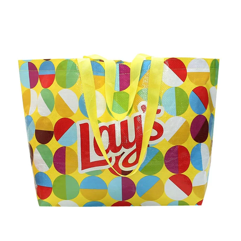 ECO-Friendly reusable pp woven shopping bag laminated woven grocery reusable bag with custom logo