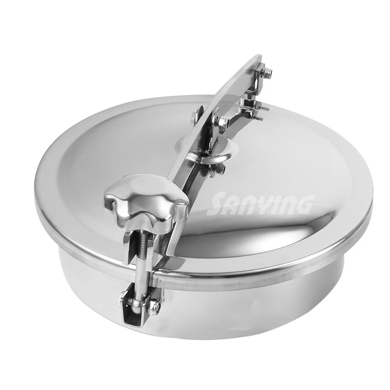 SS304 316 Elliptical Oval Quick Opening Non Pressure Sanitary Manhole Cover Stainless Steel Manway Manufacturers