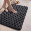 High-density cotton bathroom mat - black with grain
