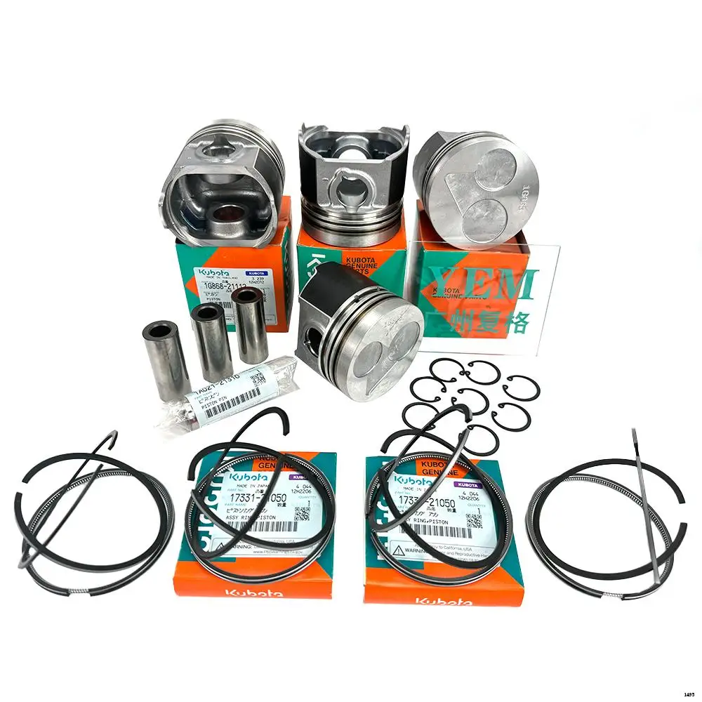Diesel Engine Piston Assembly V1405 V1502 V1505 V1512 Fit Kubota Piston and Piston Ring