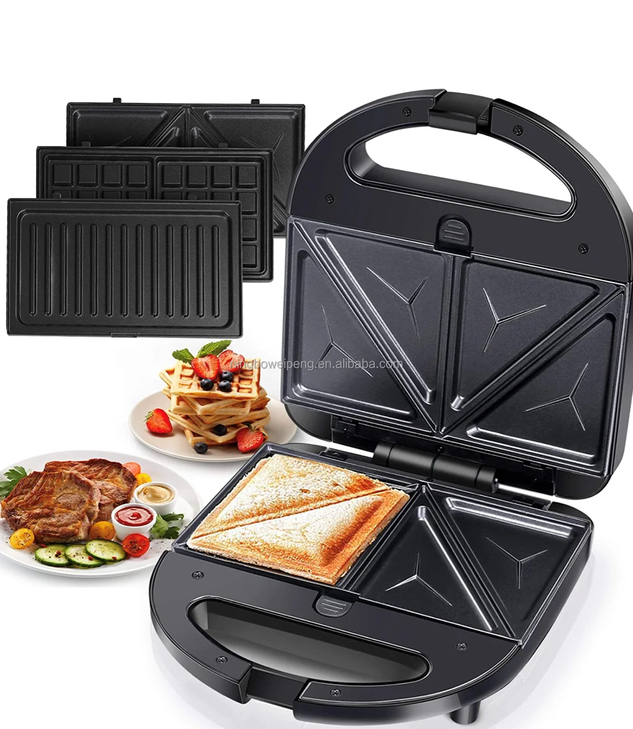 4 Slice Toaster Grill Sandwich Maker 3 In 1 Non Sticking Breakfast