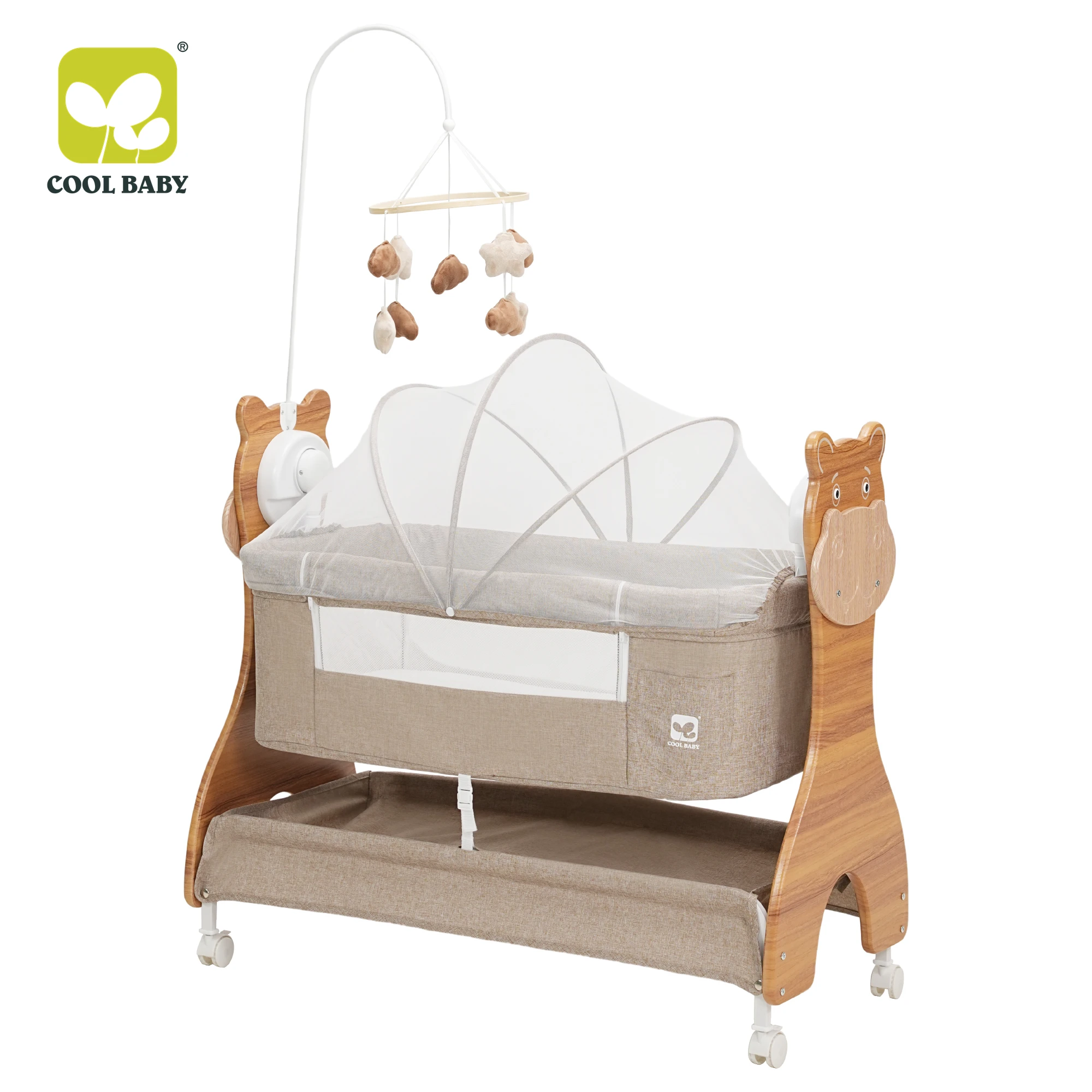 D1527 Cool Baby Cute Design Multifunctional Electric Baby Cradle with APP Control for Newborn