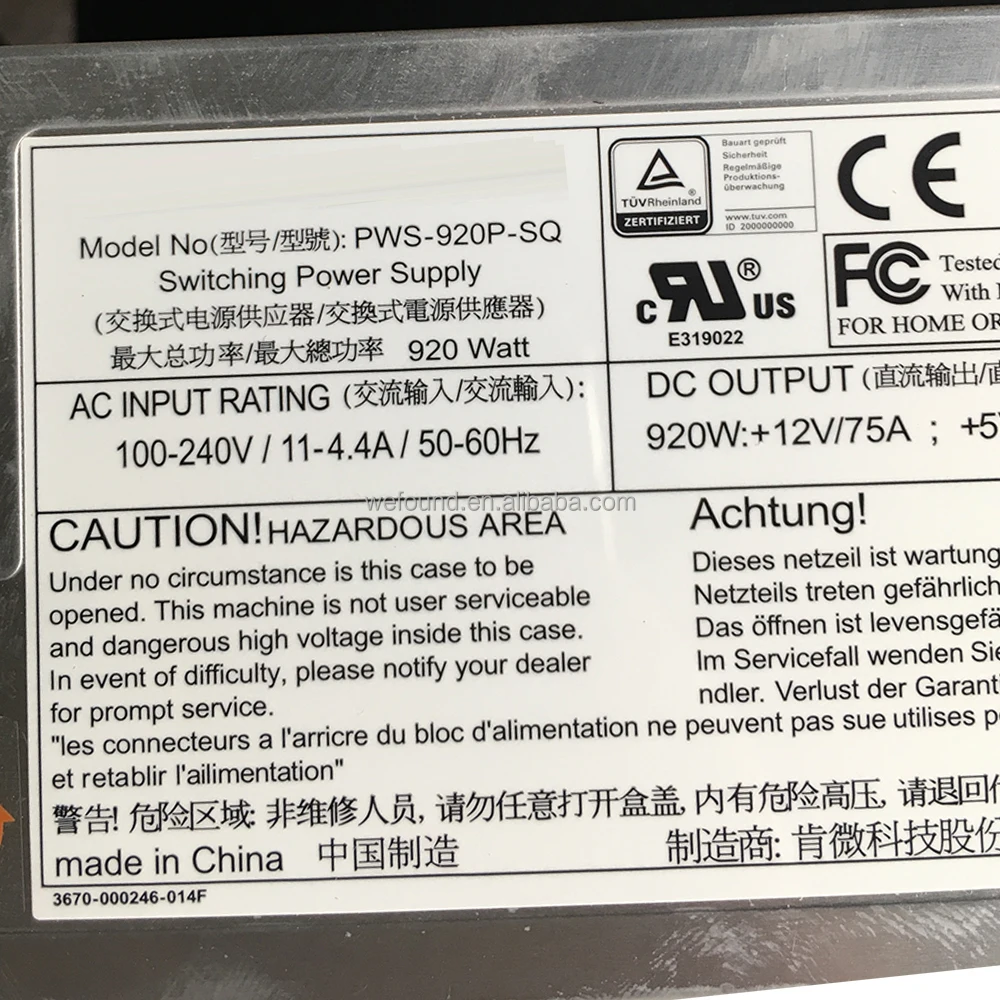 Power Supply For Supermicro Pws-920p-1r Pws-920p-sq 920w Pre-shipment ...