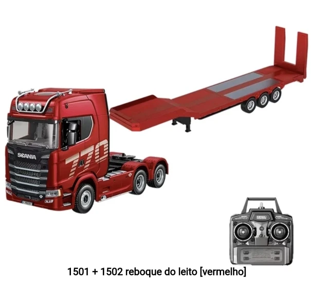 Huina 1501 Truck & 1502 Trailer Set - 1/18 RC Tractor with Light