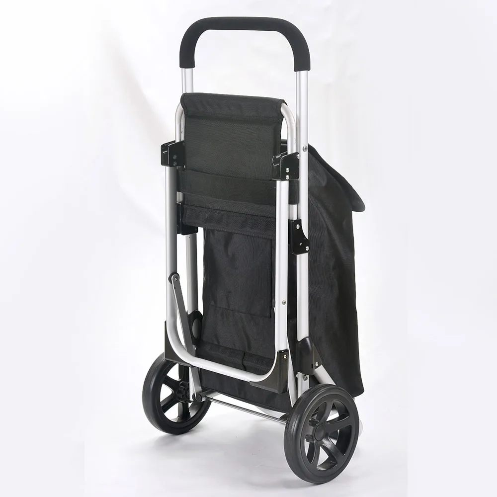 Supermarket Roll  Handy Portable Detachable Collapsible Trolly Grocery Folding Seats Wheels Shopping Trolley Bag