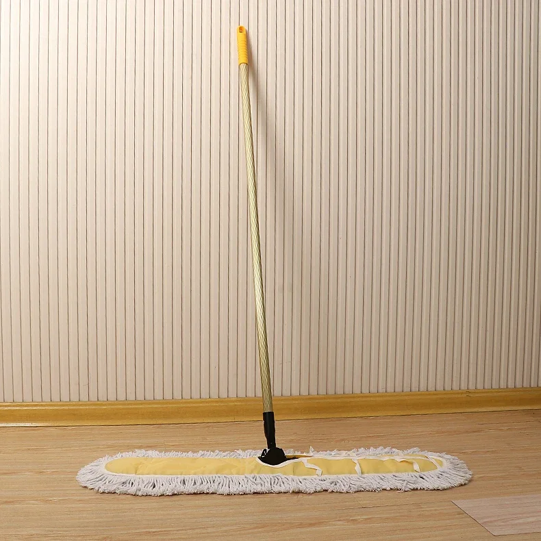 Коммерческая зеленая алюминиевая хлопковая плоская швабра с большой зоной очистки пола для промышленного использования на заводе