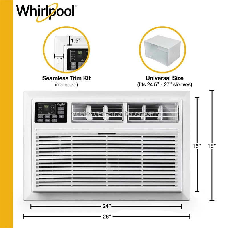 Whirlpool 10000 BTU Window Air Conditioner R410A 220V with Remote