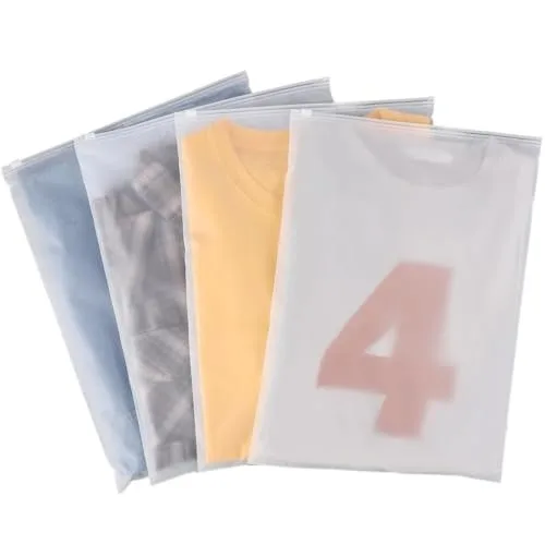 Custom Matte Print Pe Zipper lock Poly Zipper Lock Frosted Plastic Packaging Bag For Clothes