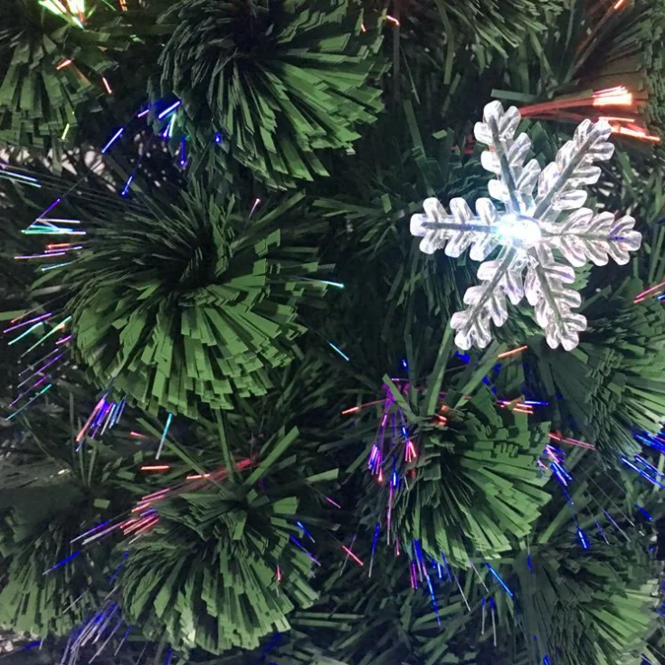Wholesale New Xmas Ornaments PVC Green Artificial Led Fiber Optic Christmas Tree With Lights