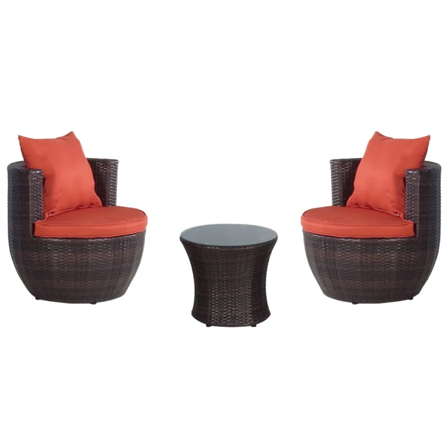 Modern Simple Wicker Space Saving Patio Furniture Modular Garden Furniture Rattan Outdoor Furniture Set