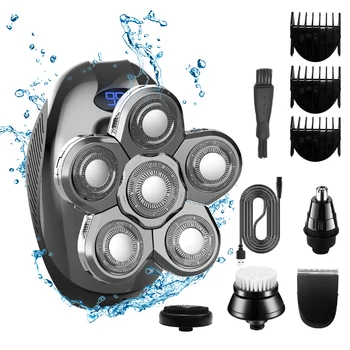 New Arrival 7head electric shaver Body Waterproof Electric Shaver Hair Head Shaver Silver Pro Electric Razor For Men