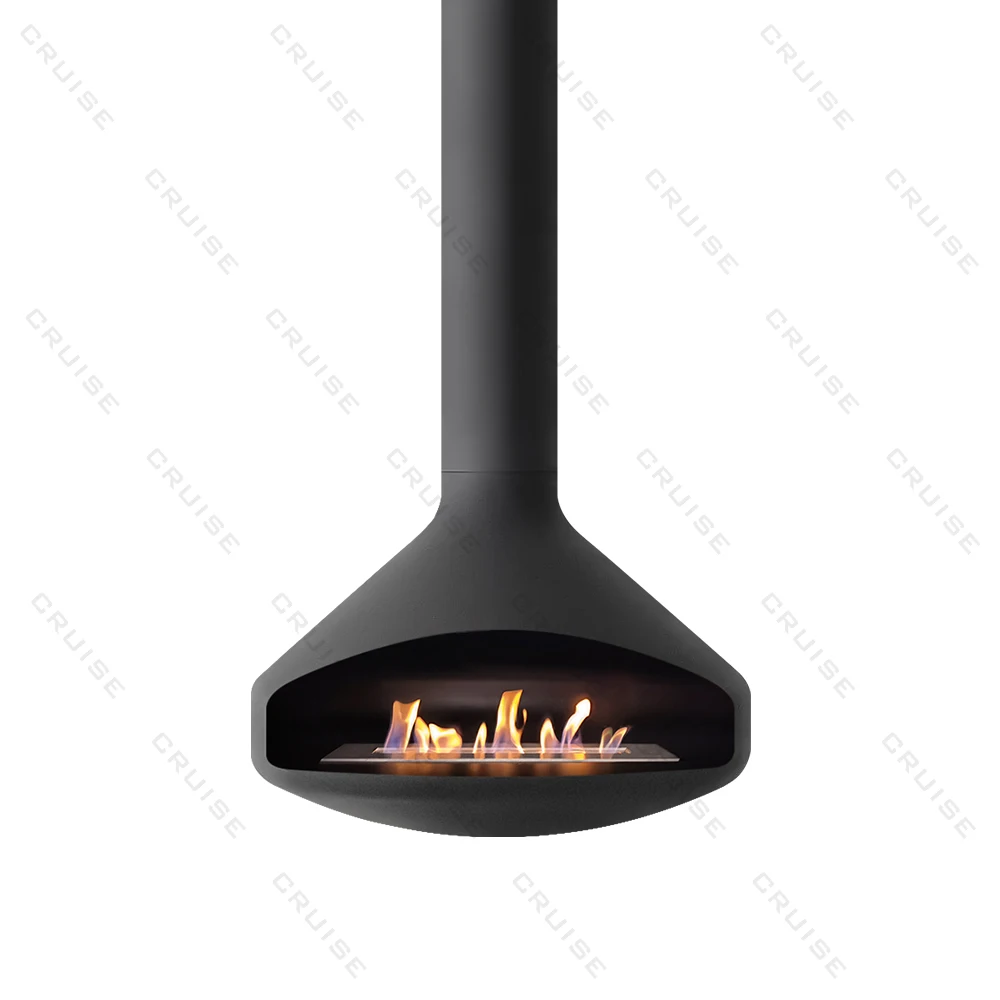 CRUISE Ceiling Mounted Low-Energy Refractory Furnace Suspended Wood Stove Gas 800mm Hanging Fireplace Indoor Living Room