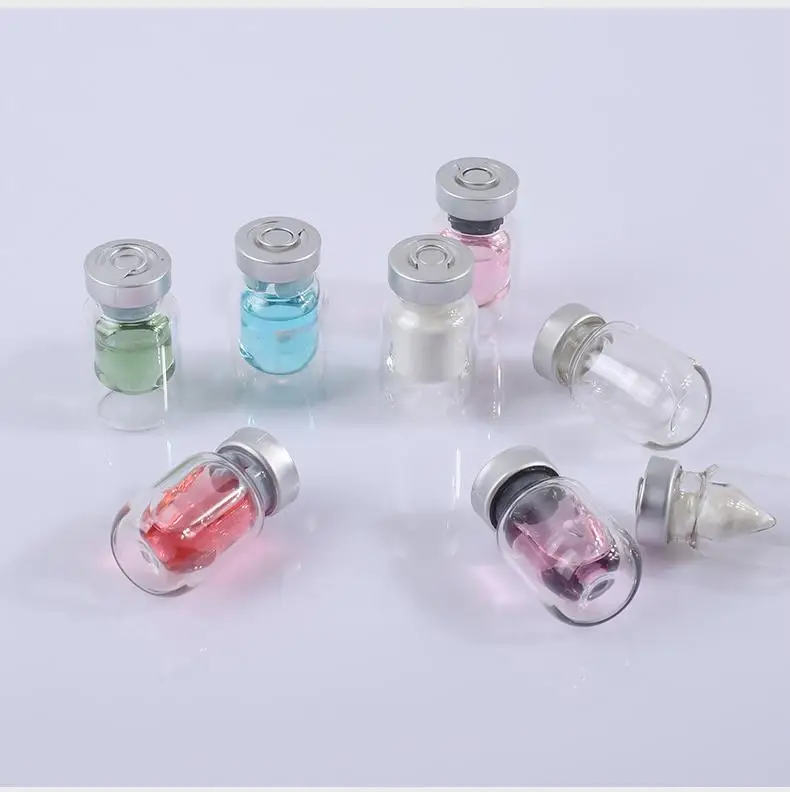 3ml 5ml Flip Top Tear off Aluminium Lid Pharmaceutical Serum Dual Chamber Glass Vials With Rubber Stopper