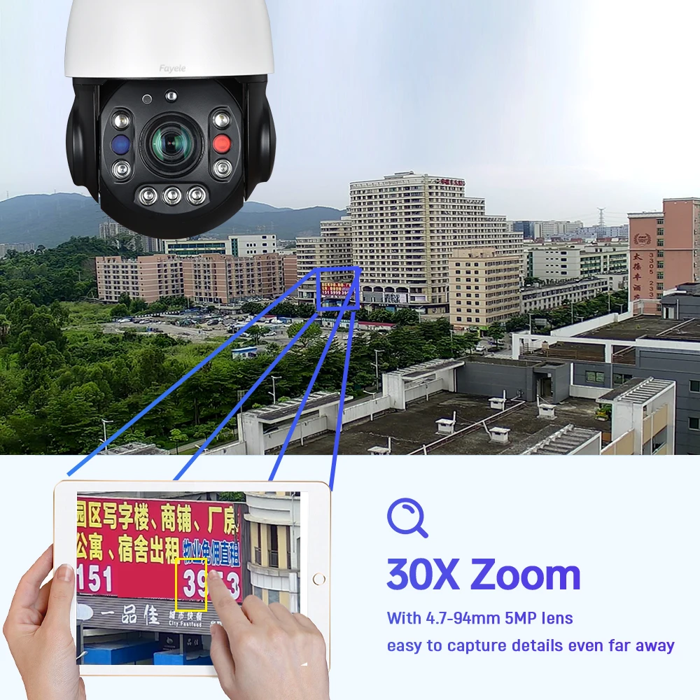 Wireless 4G PTZ Camera Auto Tracking 5MP 30X Zoom 20X 2 Way Audio Sony335 Home Protection WIFI Video Surveillance IP Camera