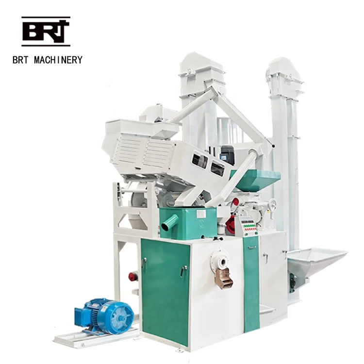 1 Ton Per Hour Mini Rice Mill with Polisher Ricemilling Paddy Rice Mill Machine